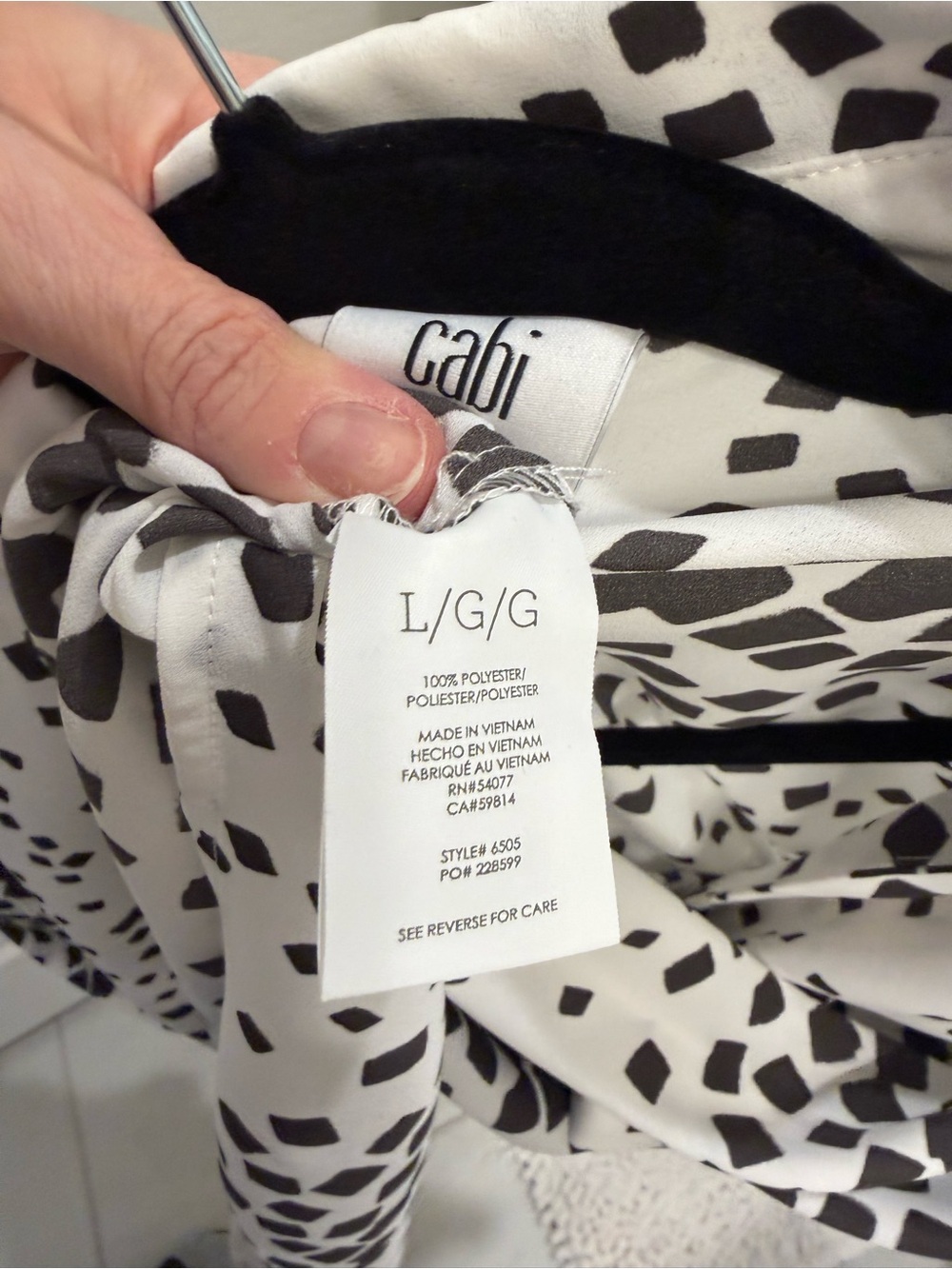 CAbi White and Black Replay Top - Picture 6 of 6